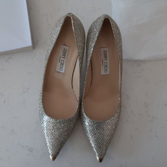 Jimmy Choo Champagne Aurora Heels - Picture 4 of 10